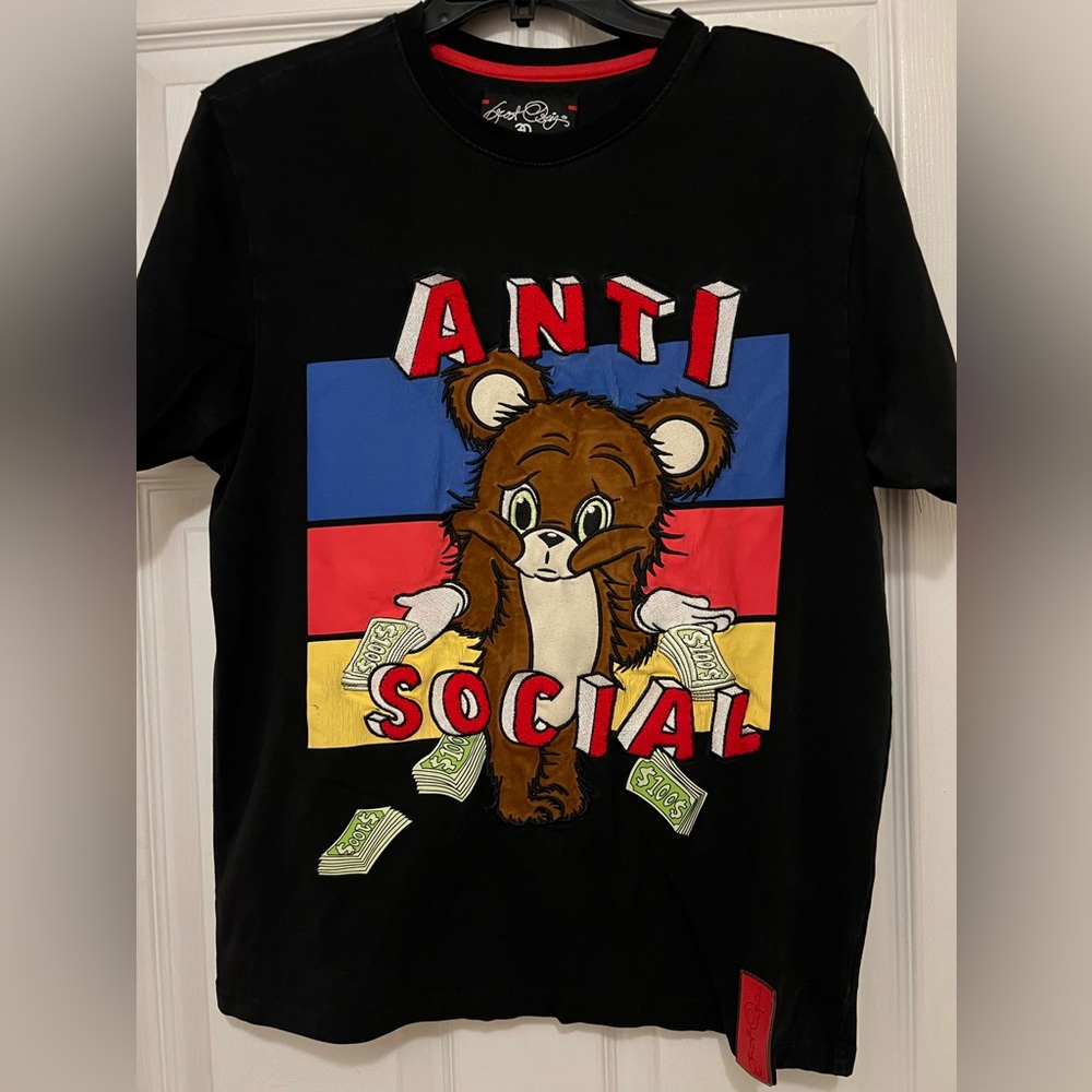 Anti Social Black Graphic Tee
